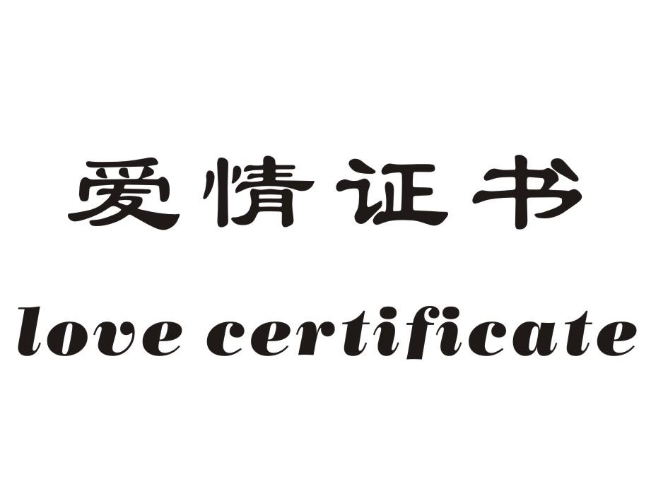 爱情证书 LOVE CERTIFICATE